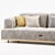 Modern Fabric Sofa With Chaise 3D model small image 3