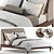 Elegant Upholstered Platform Bed 3D model small image 1
