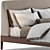 Elegant Upholstered Platform Bed 3D model small image 3