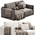 Modern Mini Light Sofa, Elegant 3D model small image 2