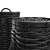 Black Rattan Woven Round Baskets 3D model small image 4