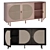 Modern Rattan Sideboard in Pink 3D model small image 2