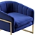 Luxurious Carter Velvet Accent Chair 3D model small image 5