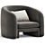 Chic Warren Armchair with Style 3D model small image 2