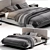 Modern Minotti Tatlin Bed Set 3D model small image 2