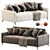 Markful Velvet Grey Sofa 3D model small image 1