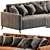Markful Velvet Grey Sofa 3D model small image 3