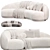 Curved Boucle Sofa: Modern Elegance 3D model small image 1