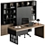 Executive Oak Desk - Modern Office 3D model small image 1