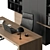 Executive Oak Desk - Modern Office 3D model small image 3