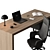 Executive Oak Desk - Modern Office 3D model small image 4