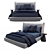 Midnight Flexform King-size Bed 3D model small image 1