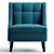 Modern Scandinavian Style Accent Chair 3D model small image 5