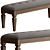 Violet Upholstered Bench in Wood-fabric 3D model small image 4