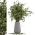 Handmade Gray Pot Bouquet Plants. 3D model small image 1