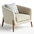 Sleek Modern Delray Chair 3D model small image 2
