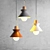 Scandi Metal-Wood Pendant Lamp 3D model small image 3