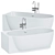 Duravit Luv Corner Bathtub with Flawless Panel 3D model small image 1