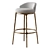 Stylish Swivel Fabric Barstool 3D model small image 1