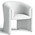 Modern Dining Chair Elmore Cream 3D model small image 2