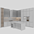 Adjustable Modern Kitchen Unit 3D model small image 6