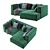 Title: Triple Corner Seating Solution 3D model small image 1