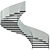 Sleek Spiral Staircase No24 3D model small image 4