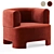 La Redoute Darrel Velvet Armchair 3D model small image 1