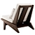 Sleek Modern Lounge Chair 105° 3D model small image 5