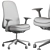 Ergonomic HermanMiller Lino Chair Set 3D model small image 6