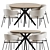 Mot Walnut Dining Set 3D model small image 1