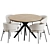 Mot Walnut Dining Set 3D model small image 2