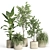 54-Piece Concrete Pot Indoor Plant Set 3D model small image 1