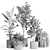 54-Piece Concrete Pot Indoor Plant Set 3D model small image 4