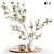 White Vase Set with Pulm Branch 3D model small image 1