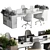 Modern Employee Desk Set 3D model small image 7