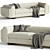 Contemporary Eileen Sofa 3D model small image 1