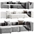 Bolia Cosima Chaise Lounge Sofa 3D model small image 2