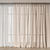 Cotton Semi-Sheer Curtain Pair 3D model small image 1