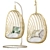 Organic Rattan Cocoon Chair 3D model small image 1