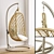 Organic Rattan Cocoon Chair 3D model small image 2