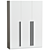 Contemporary White Wardrobe Lorena-3 3D model small image 2