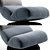 Adjustable Foam Swivel Floor Chair 3D model small image 2