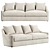 Luxury Belgard Sofa, 2500x890 mm 3D model small image 1