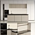 Modern Kitchen Island Cabinet Set 3D model small image 1