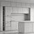 Modern Kitchen Island Cabinet Set 3D model small image 4