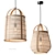 Jacinto Natural Rattan Pendant Suspension 3D model small image 1