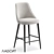 Modern Birch Bar Stool with Soft Seat 3D model small image 1