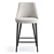 Modern Birch Bar Stool with Soft Seat 3D model small image 2