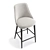 Modern Birch Bar Stool with Soft Seat 3D model small image 3